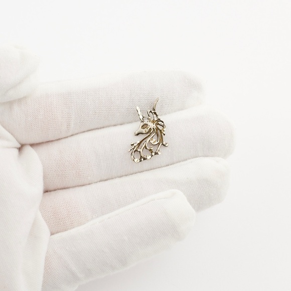 Estate Sterling Silver Unicorn Necklace Pendant / Charm - Picture 4 of 4